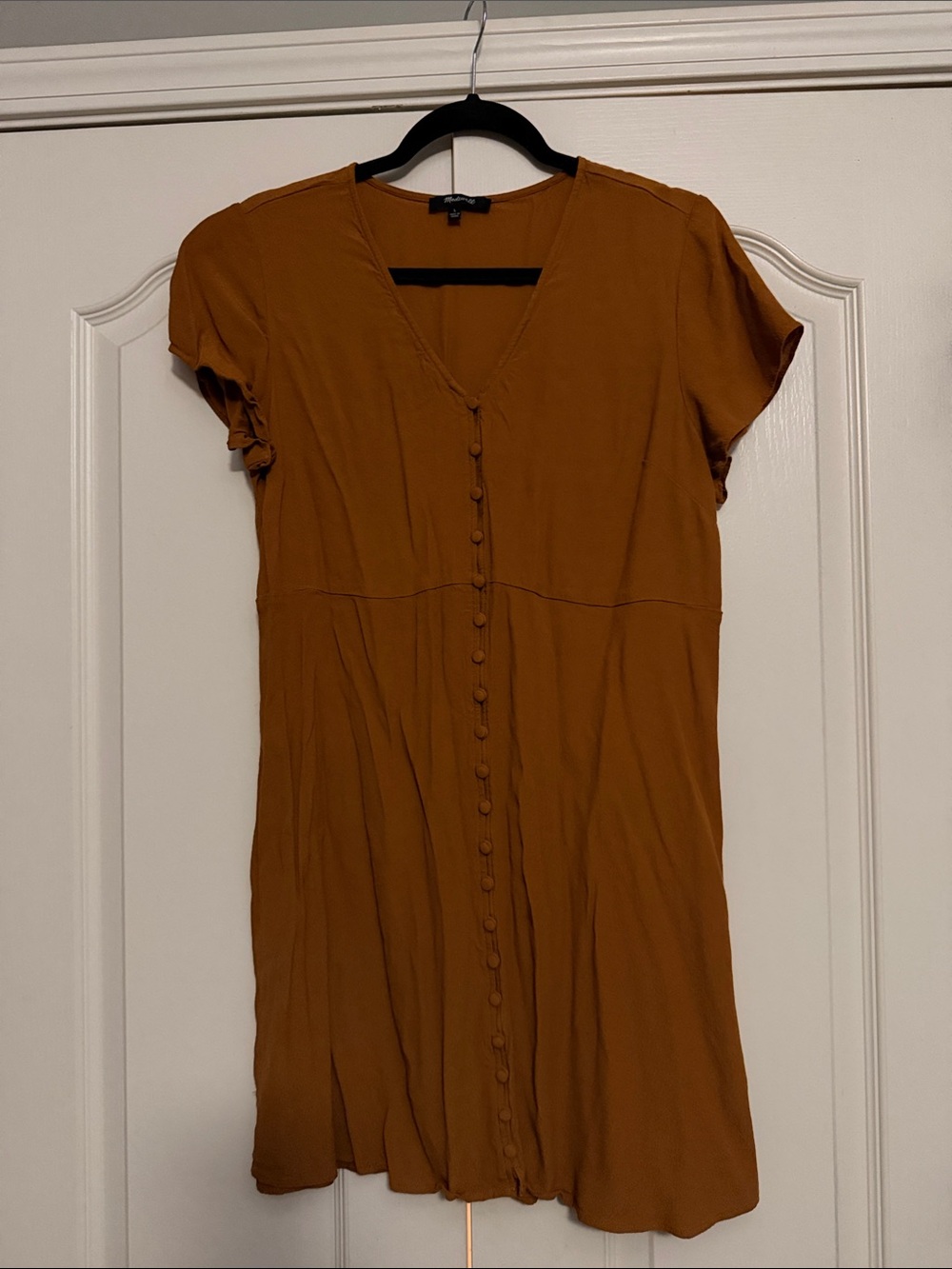 Madewell Rust Button-Front Mini Dress
